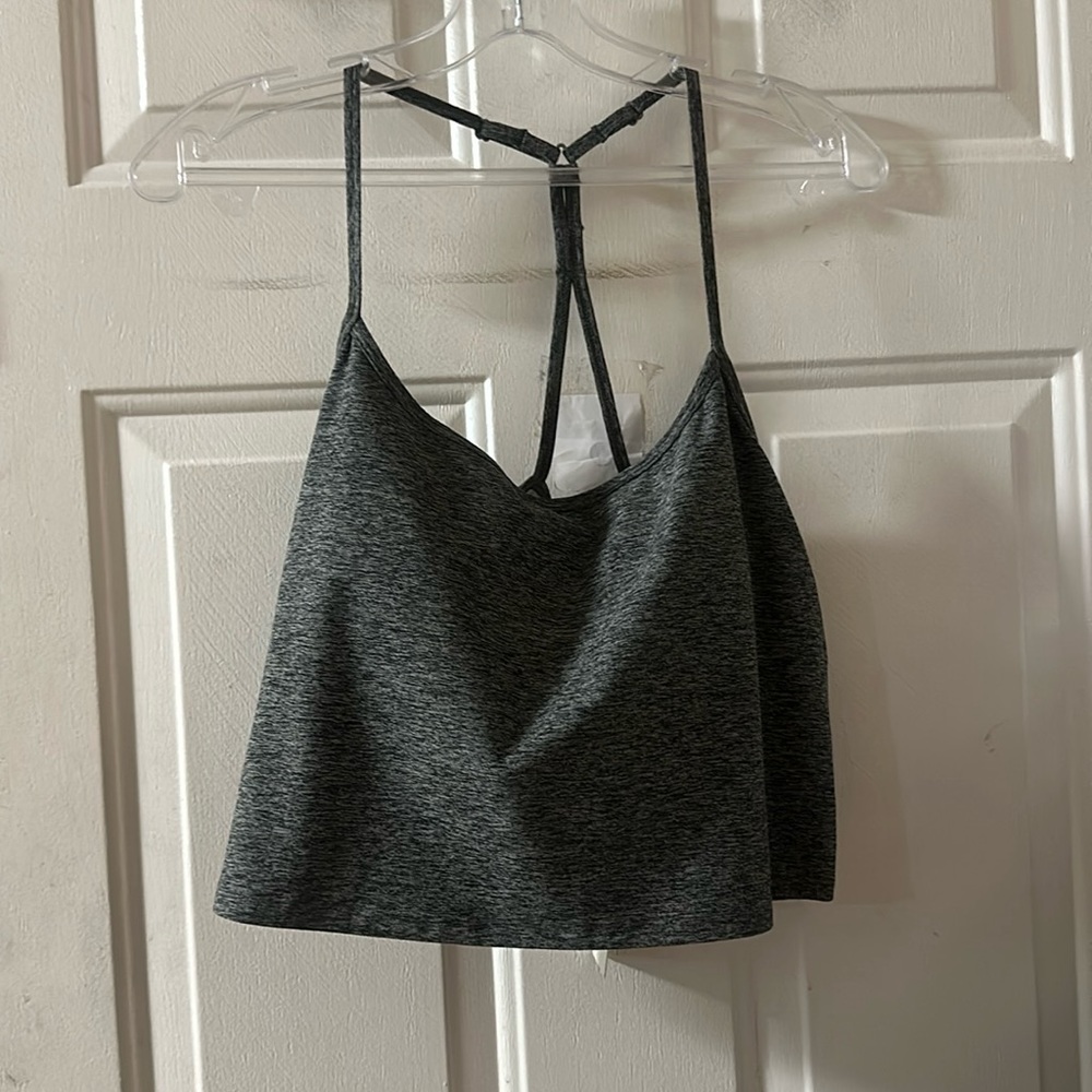 CALIA by Carrie Underwood Gray Heather Strappy Sports Bra Tank
